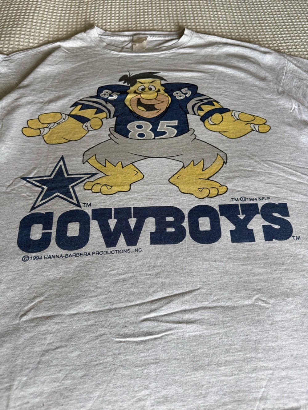 Rare vintage 1994 Flintstones Dallas Cowboys NFL Graphic T-Shirt single stitch - Picture 2 of 9